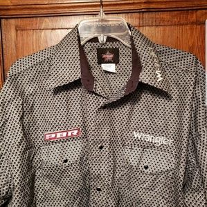 Wrangler Pbr Pearl Snap Western Shirt 